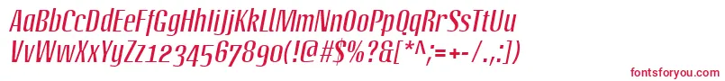 LinotypeoctaneItalic Font – Red Fonts on White Background