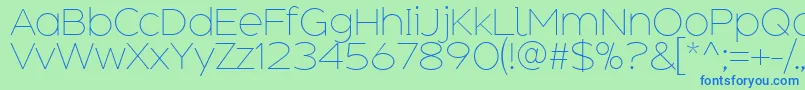 AdequateExtralight Font – Blue Fonts on Green Background