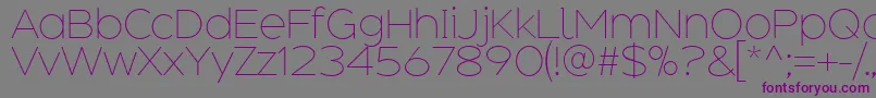 AdequateExtralight Font – Purple Fonts on Gray Background