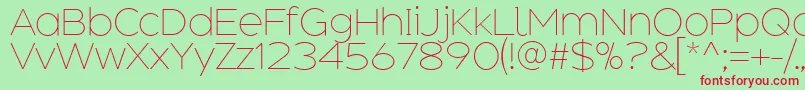 AdequateExtralight Font – Red Fonts on Green Background