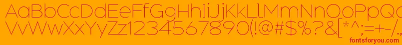 AdequateExtralight Font – Red Fonts on Orange Background