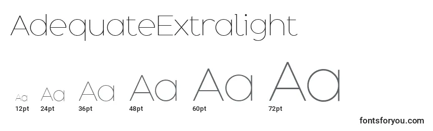 Размеры шрифта AdequateExtralight
