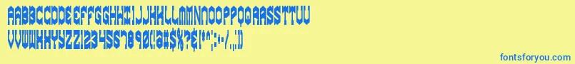 GyroseSqueezeBrk Font – Blue Fonts on Yellow Background