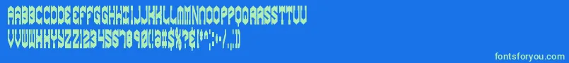 GyroseSqueezeBrk Font – Green Fonts on Blue Background