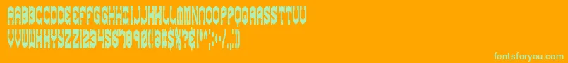 GyroseSqueezeBrk-Schriftart – Grüne Schriften auf orangefarbenem Hintergrund