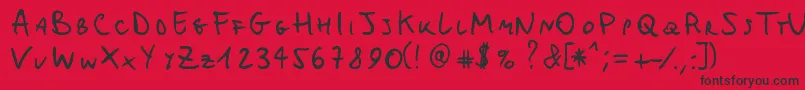Czcionka Michomuchomacho – czarne czcionki na czerwonym tle