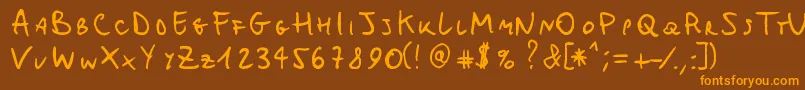 Michomuchomacho Font – Orange Fonts on Brown Background