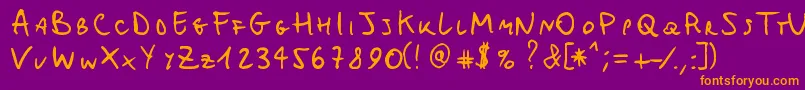 Michomuchomacho Font – Orange Fonts on Purple Background