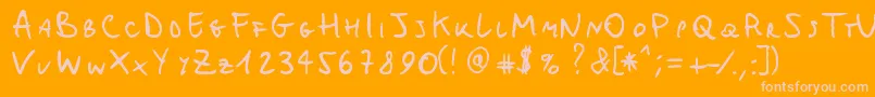 Michomuchomacho Font – Pink Fonts on Orange Background