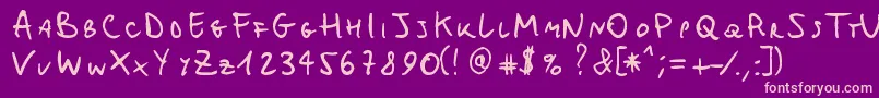Michomuchomacho Font – Pink Fonts on Purple Background