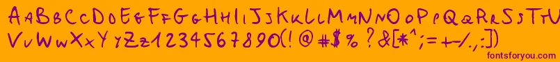 Michomuchomacho Font – Purple Fonts on Orange Background