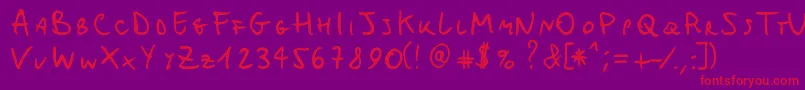 Michomuchomacho Font – Red Fonts on Purple Background