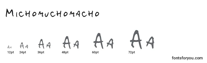Размеры шрифта Michomuchomacho