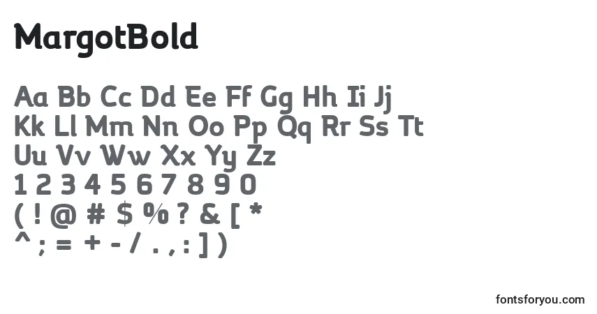Шрифт MargotBold – алфавит, цифры, специальные символы