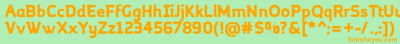 MargotBold-Schriftart – Orangefarbene Schriften auf grünem Hintergrund