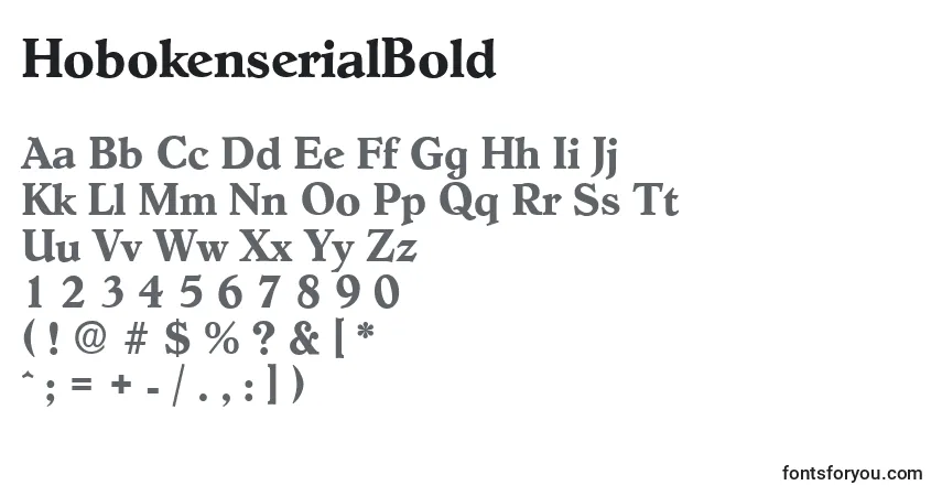 Шрифт HobokenserialBold – алфавит, цифры, специальные символы