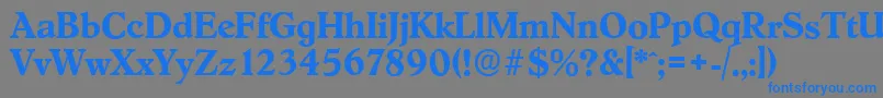 フォントHobokenserialBold – 灰色の背景に青い文字