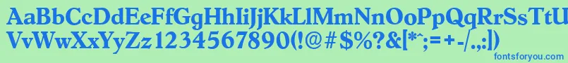 HobokenserialBold Font – Blue Fonts on Green Background