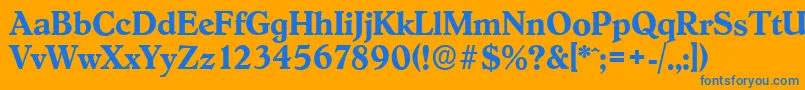HobokenserialBold Font – Blue Fonts on Orange Background