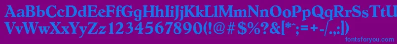 HobokenserialBold Font – Blue Fonts on Purple Background