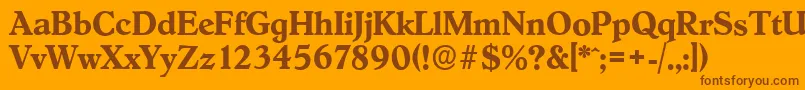 HobokenserialBold Font – Brown Fonts on Orange Background