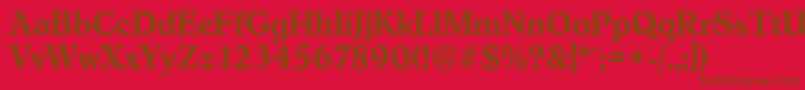 フォントHobokenserialBold – 赤い背景に茶色の文字
