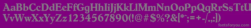 HobokenserialBold-Schriftart – Graue Schriften auf violettem Hintergrund