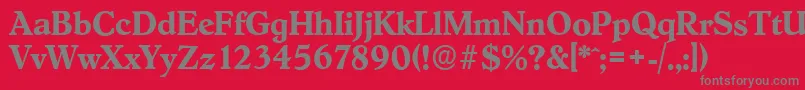 HobokenserialBold Font – Gray Fonts on Red Background