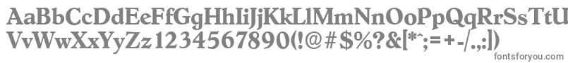 HobokenserialBold-fontti – harmaat kirjasimet valkoisella taustalla