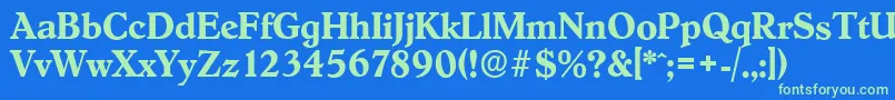 HobokenserialBold Font – Green Fonts on Blue Background