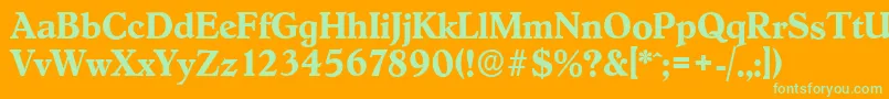 HobokenserialBold Font – Green Fonts on Orange Background