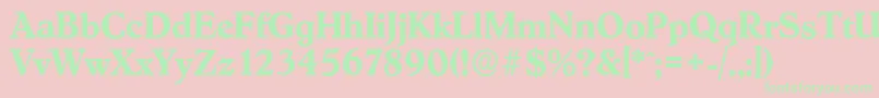 Fonte HobokenserialBold – fontes verdes em um fundo rosa