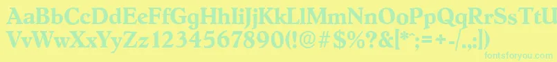 HobokenserialBold Font – Green Fonts on Yellow Background