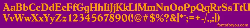 HobokenserialBold Font – Orange Fonts on Purple Background