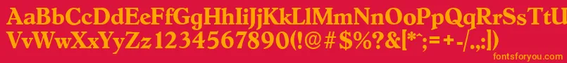 フォントHobokenserialBold – 赤い背景にオレンジの文字