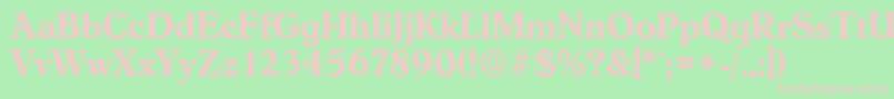HobokenserialBold Font – Pink Fonts on Green Background
