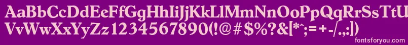 HobokenserialBold-Schriftart – Rosa Schriften auf violettem Hintergrund