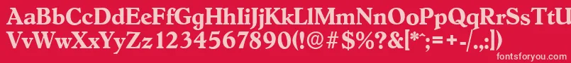 HobokenserialBold Font – Pink Fonts on Red Background