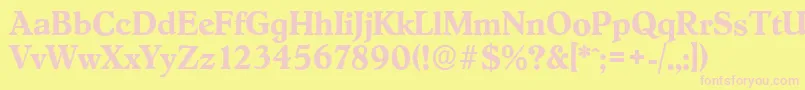 HobokenserialBold Font – Pink Fonts on Yellow Background