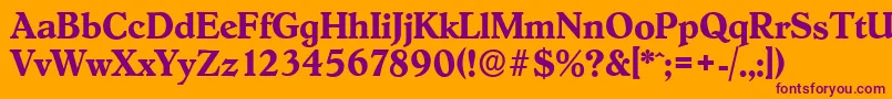 Police HobokenserialBold – polices violettes sur fond orange