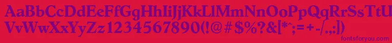 HobokenserialBold-Schriftart – Violette Schriften auf rotem Hintergrund