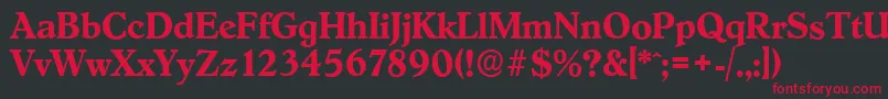 HobokenserialBold Font – Red Fonts on Black Background