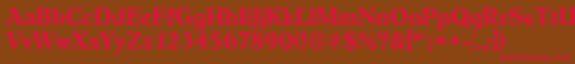 HobokenserialBold Font – Red Fonts on Brown Background