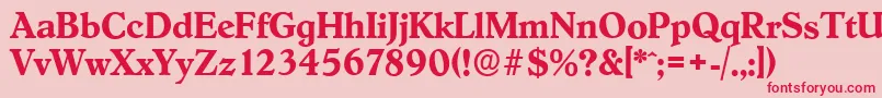 HobokenserialBold Font – Red Fonts on Pink Background