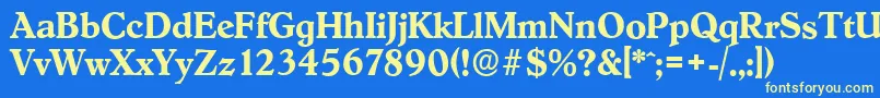 フォントHobokenserialBold – 黄色の文字、青い背景