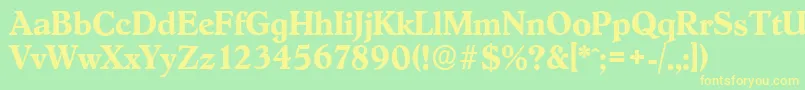 HobokenserialBold-Schriftart – Gelbe Schriften auf grünem Hintergrund
