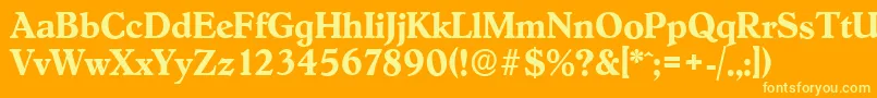 Fonte HobokenserialBold – fontes amarelas em um fundo laranja