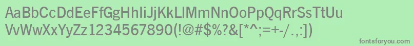 フォントNewsgottmed – 緑の背景に灰色の文字