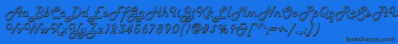 Harlowd Font – Black Fonts on Blue Background