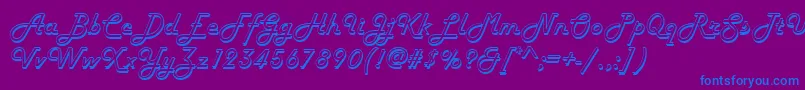 Harlowd Font – Blue Fonts on Purple Background